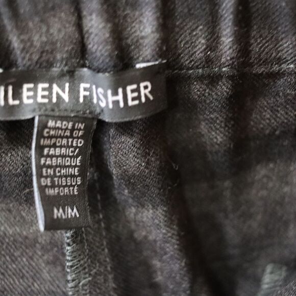 Eileen Fisher Plaid Pull On Wool Pants Medium - Picture 9 of 12